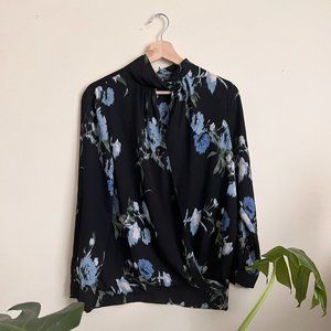 Vince Camuto Twist Neck Blouse Floral Print